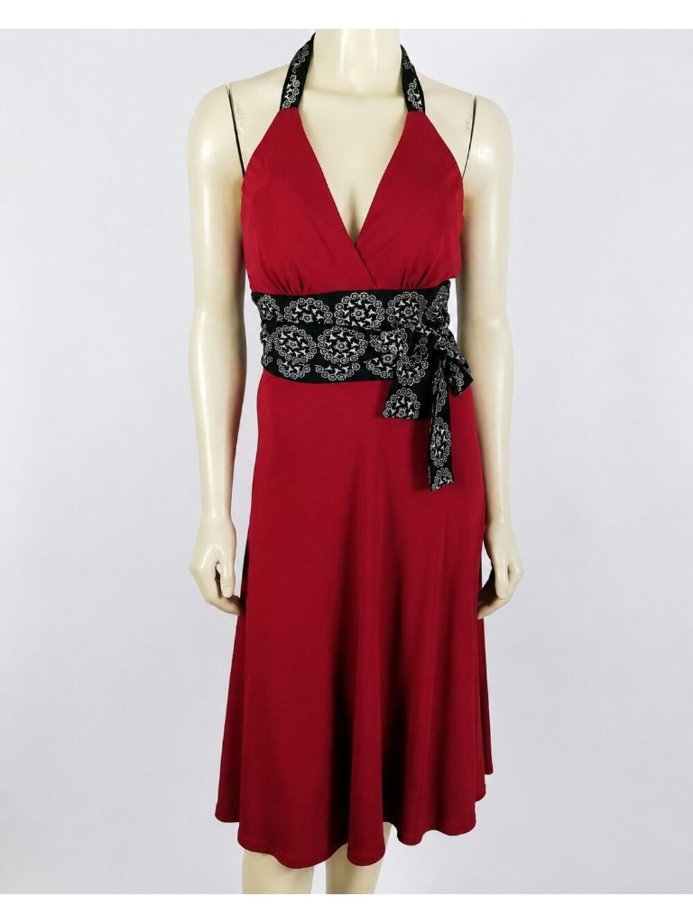 Phoebe Couture halter styled red empire waist dress size 6